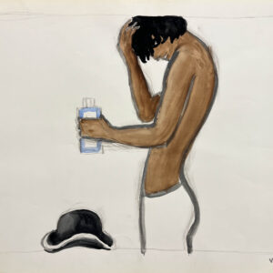 Maquette Originale, Pento Hair Lotion, Regard en Coin et Chapeau Melon – Bernard Villemot – [1973]