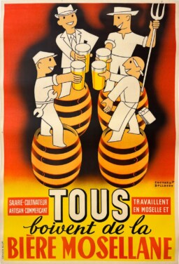 AFFICHES ORIGINALES - Publicité - Bière Mosellane – Edouard Bollaert – 1950