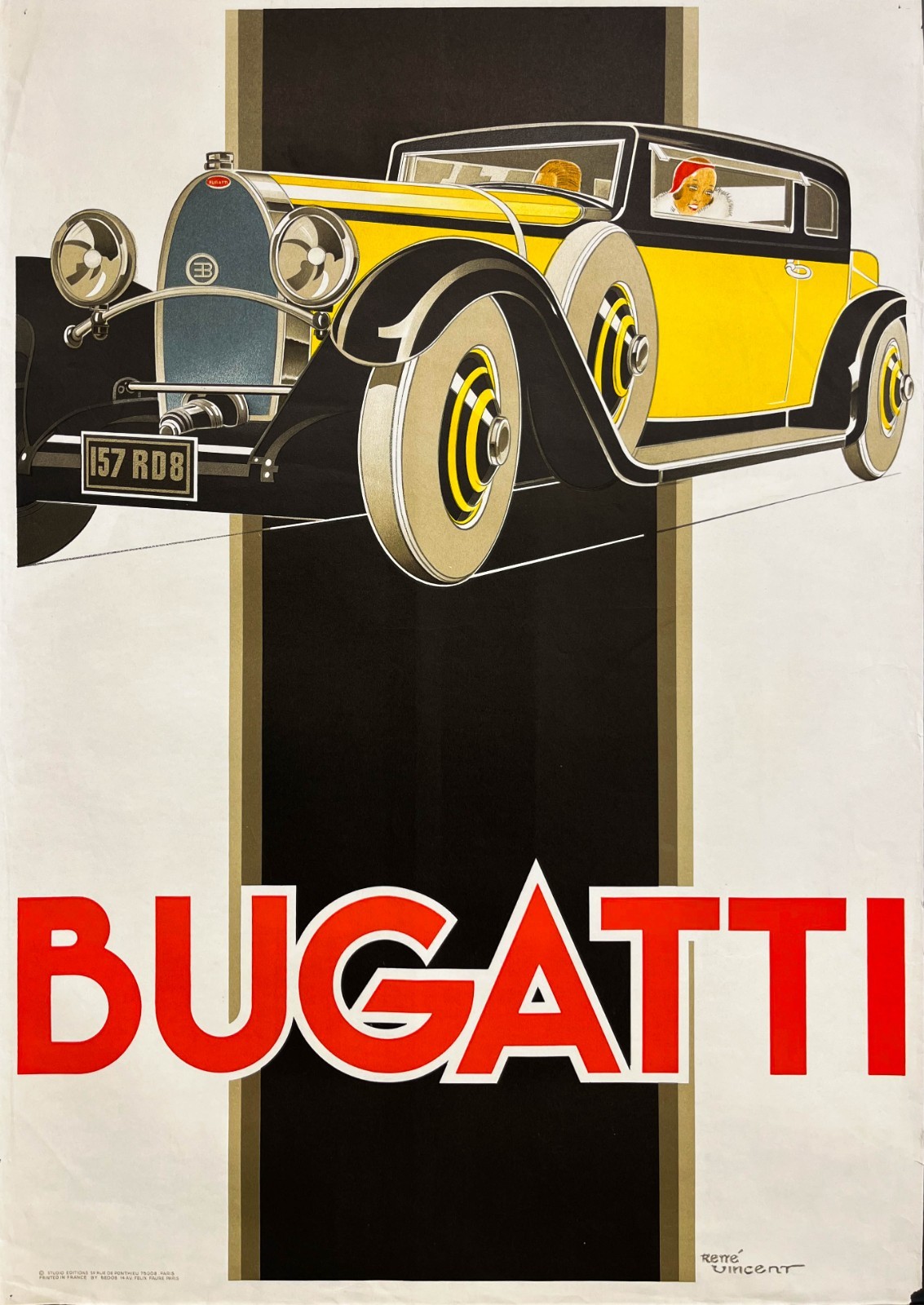 AFFICHES ORIGINALES - Publicité - Bugatti – René Vincent – re. 1979/1980