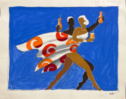 AFFICHES ORIGINALES - Publicité - Maquette Originale, Orangina, Couple qui danse – Bernard Villemot – [1980]
