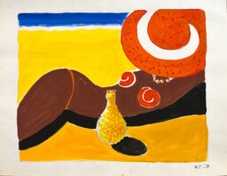 AFFICHES ORIGINALES - Publicité - Maquette Originale, Orangina, Femme au Chapeau – Bernard Villemot – [1983]