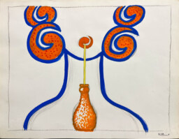 AFFICHES ORIGINALES - Publicité - Maquette Originale, Orangina, La Femme qui Sirote – Bernard Villemot – [1974]