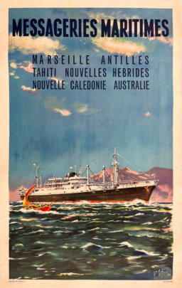 AFFICHES ORIGINALES - Publicité - Messageries Maritimes – J. De Gaschon – 1958