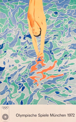 AFFICHES ORIGINALES - Sport - Jeux Olympiques de Munich 1972 – David Hockney – 1972