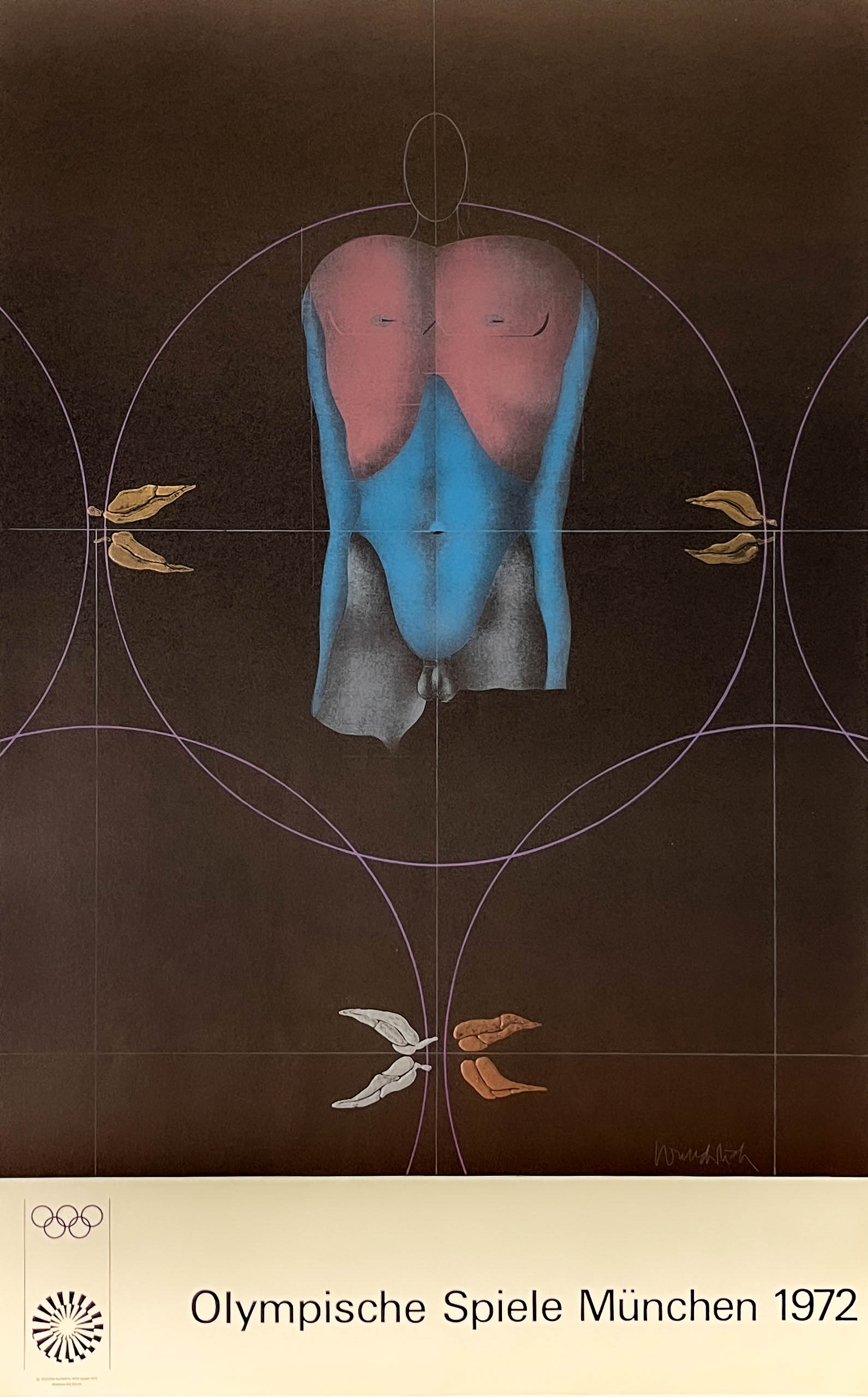 AFFICHES ORIGINALES - Sport - Jeux Olympiques de Munich 1972 – Paul Wunderlich – 1972