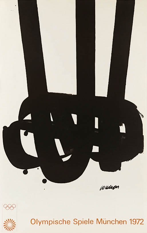 AFFICHES ORIGINALES - Sport - Jeux Olympiques de Munich 1972 – Pierre Soulages – 1972