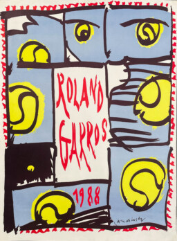 AFFICHES ORIGINALES - Sport - Roland Garros 1988 – P. Alechinsky – 1988