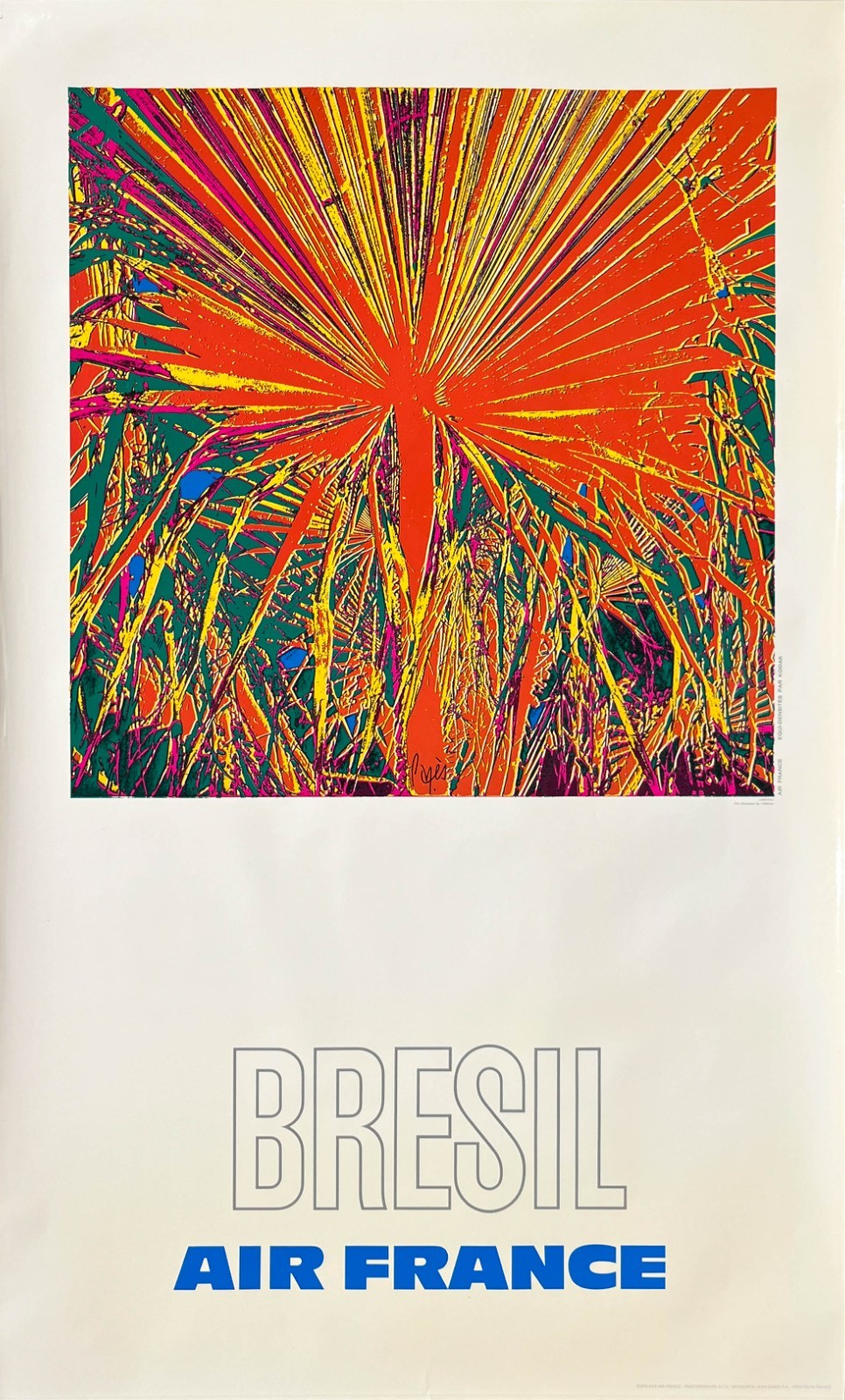 AFFICHES ORIGINALES - Tourisme - Affiche Ancienne Originale – Air France, Brésil – R. Pagès – 1971