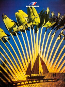 AFFICHES ORIGINALES - Tourisme - Affiche Ancienne Originale – Air France, Le Voilier – Anonyme – 1987