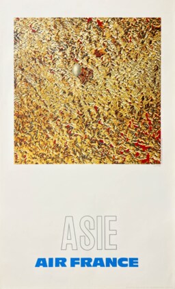 AFFICHES ORIGINALES - Tourisme - Air France, Asie – Raymond Pagès – 1971