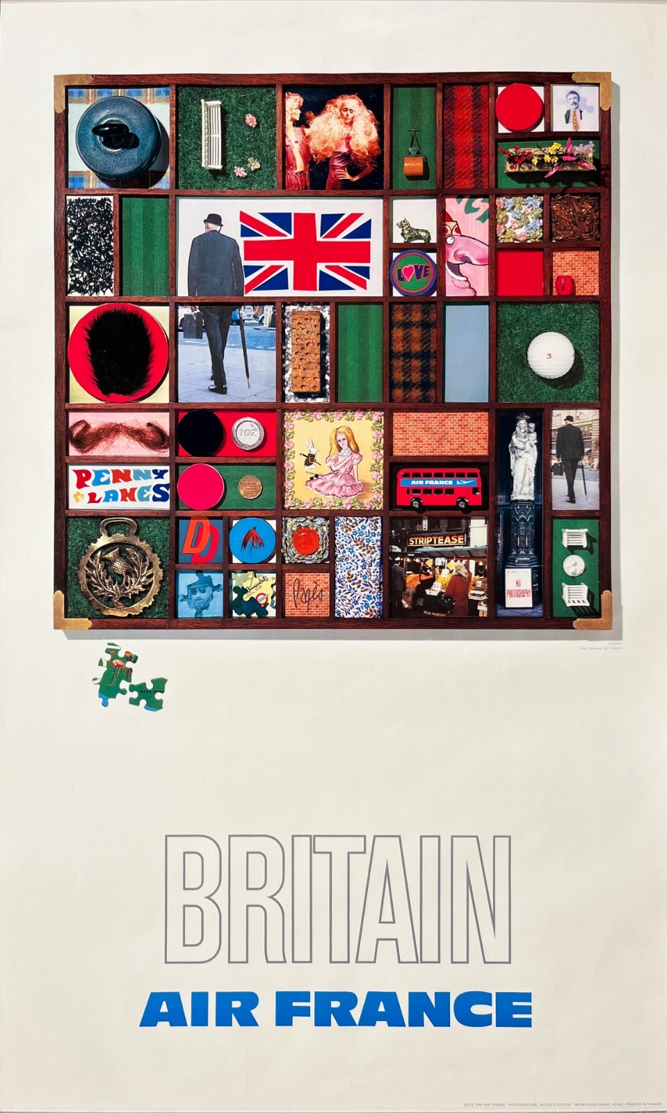 AFFICHES ORIGINALES - Tourisme - Air France, Britain – R. Pagès – 1971