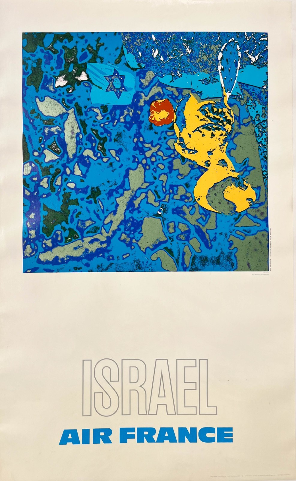 AFFICHES ORIGINALES - Tourisme - Air France, Israël – R. Pagès – 1971