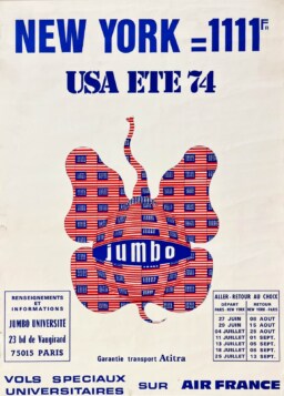AFFICHES ORIGINALES - Tourisme - Air France, New-York – USA Été – Anonyme – 1974