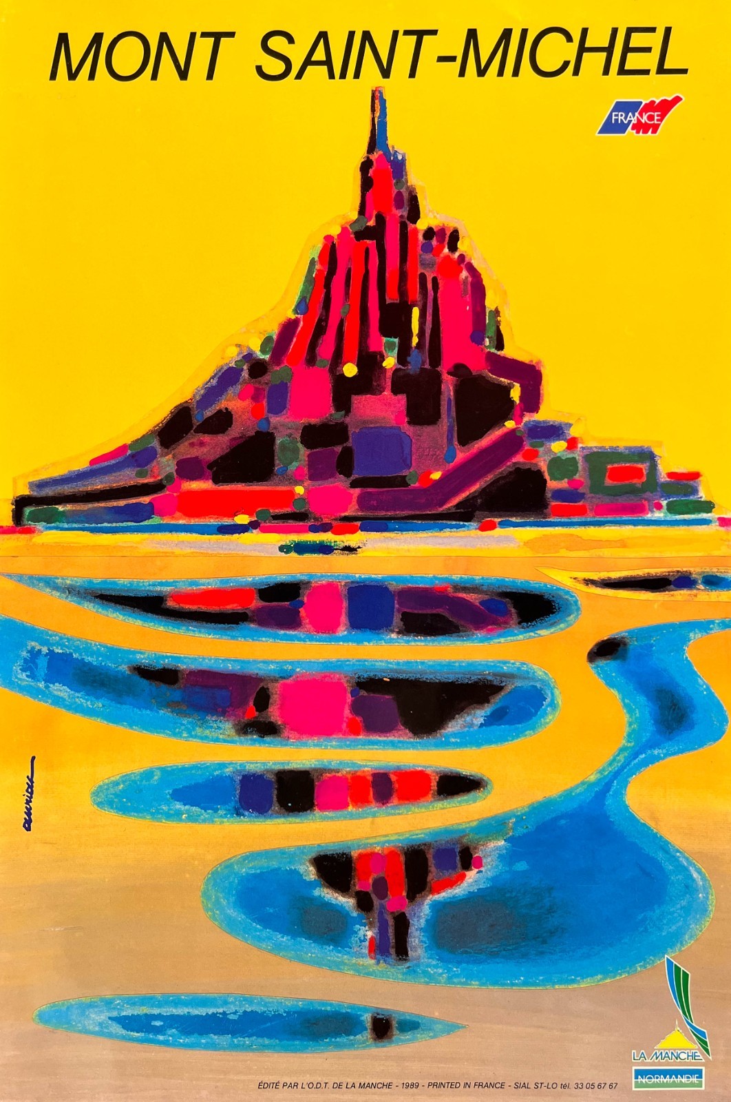 AFFICHES ORIGINALES - Tourisme - Mont-Saint-Michel – O.D.T de la Manche – Auriac – 1989