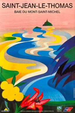 AFFICHES ORIGINALES - Tourisme - Saint-Jean-Le-Thomas, Baie Mont-Saint-Michel – Auriac – 1992