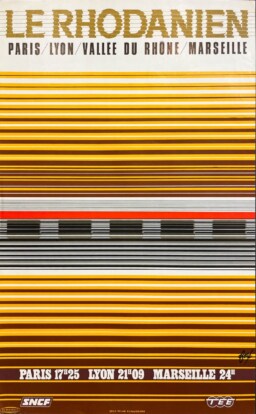 AFFICHES ORIGINALES - Tourisme - SNCF, Le Rhodanien – Paris-Marseille – Foré – 1971